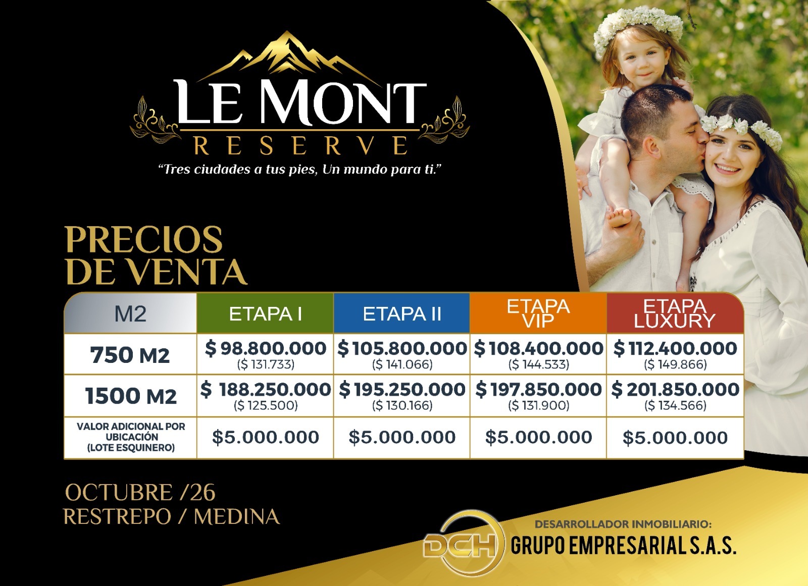 Precios de venta Le Mont Reserve Medina octubre 2026